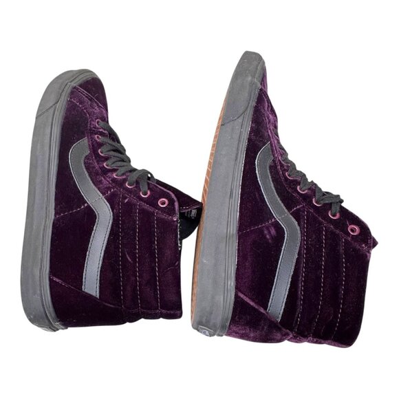 Vans Mens Purple Velvet High-Top Sneakers Skater Skateboard Y2K Sz 13 Black READ - Picture 12 of 16